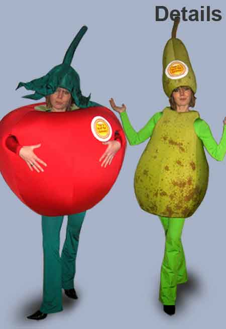 Promotionkostüme Tomate und Birne Kostüme