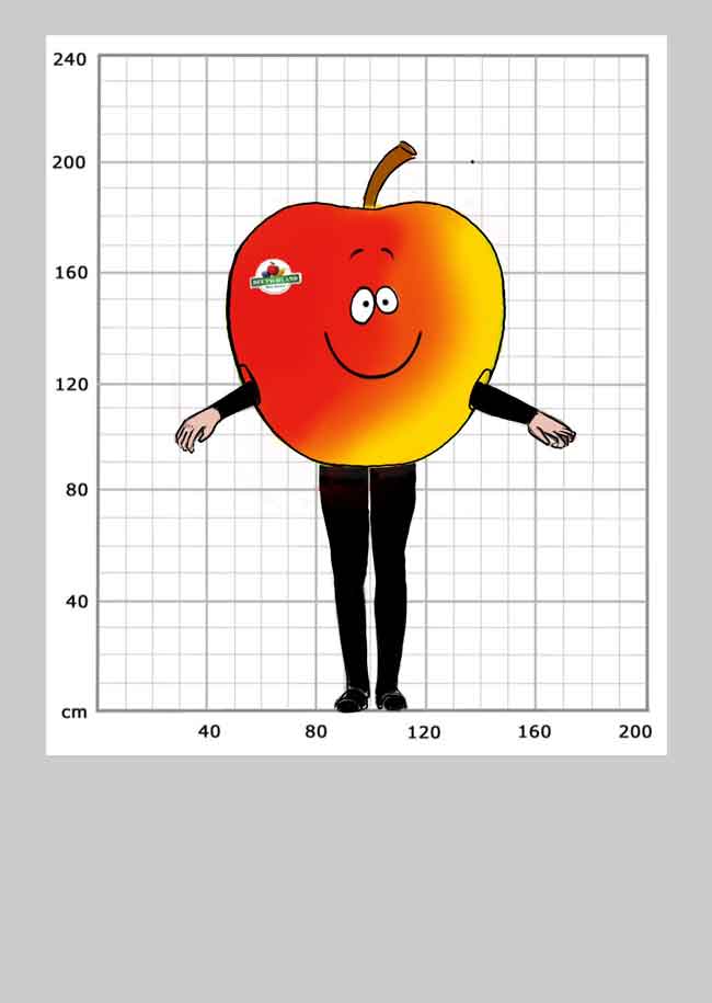 Entwurf Großkostüm Apfel Obst