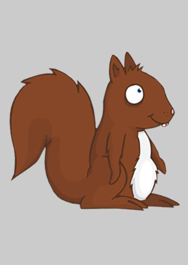 Zeichnung Maskottchenkostüm Eichhörnchen