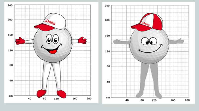 Entwurf Design Maskottchenkostüme Golfball